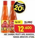 Promo Harga ABC Sambal Fruity Apel Mangga, Fruity Nanas Jeruk 275 ml - Superindo