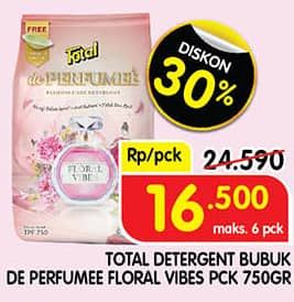 Promo Harga Total Detergent Powder de Perfumee 750 gr - Superindo