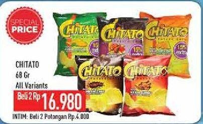 Promo Harga CHITATO Snack Potato Chips All Variants per 2 pcs 68 gr - Hypermart