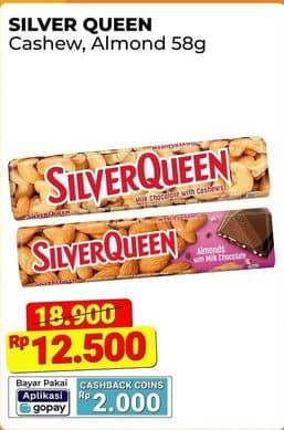 Promo Harga Silver Queen Chocolate Cashew, Almonds 58 gr - Alfamart