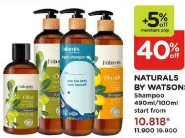 Promo Harga NATURALS BY WATSONS Shampoo All Variants 100 ml - Watsons