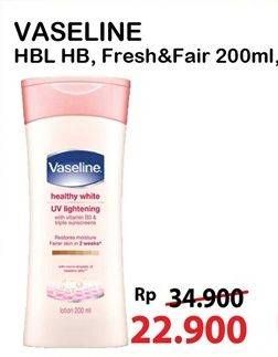 Promo Harga Vaseline Body Lotion UV Lightening, Fresh Fair Cooling UV 200 ml - Alfamart