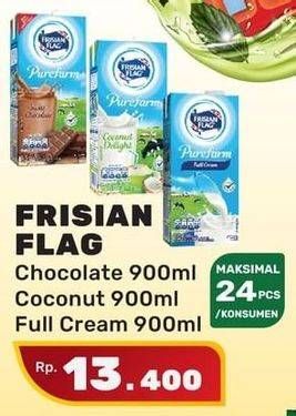 Promo Harga FRISIAN FLAG Susu UHT Purefarm Coconut Delight, Full Cream, Swiss Chocolate 900 ml - Yogya