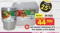 Promo Harga 365 Wadah Makanan per 12 pcs - Superindo