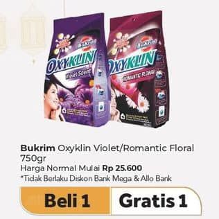 Promo Harga Bukrim Oxy Klin Power Violet Scent, Romantic Floral 750 gr - Carrefour