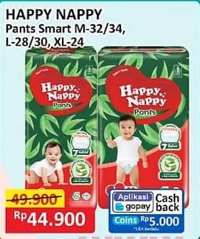 Promo Harga Happy Nappy Smart Pantz Diaper XL24, M34, M32, L30, L28 24 pcs - Alfamart