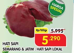 Promo Harga Beef Liver (Hati Sapi) per 100 gr - Superindo