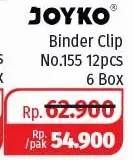 Promo Harga JOYKO Binderclip 155 per 6 box 12 pcs - Lotte Grosir