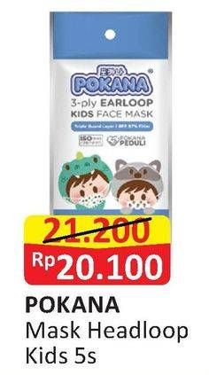 Promo Harga POKANA Face Mask Kids Earloop 5 pcs - Alfamart