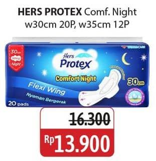 Promo Harga Hers Protex Comfort Night Wing 30cm, Wing 35cm 12 pcs - Alfamidi