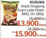 Promo Harga KUSUKA Keripik Singkong Ayam Lada Hitam, Barbeque, Original 180 gr - Alfamidi