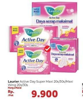 Promo Harga Laurier Active Day Super Maxi NonWing, NonWing, NonWing, NonWing, Wing, Wing, Wing, Wing 8 pcs - Carrefour