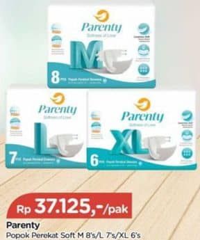 Promo Harga Parenty Softness Of Love Adult Diapers L7, M8, XL6 6 pcs - TIP TOP