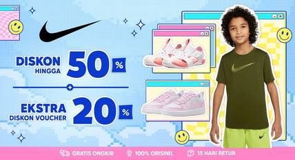 Promo Harga Nike Kids | Disc up to 50% + Extra Dicount up to 20%*  - Blibli
