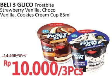 Promo Harga Glico Frostbite Strawberry Vanilla, Chocolate Vanilla, Cookies Cream 90 ml - Alfamidi