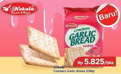 Promo Harga KOKOLA Crackers Garlic Bread 208 gr - TIP TOP
