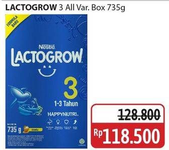 Promo Harga Lactogrow 3 Susu Pertumbuhan All Variants 750 gr - Alfamidi