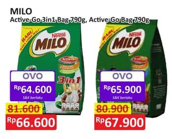 Promo Harga Milo ActivGo Reguler 800 gr - Alfamart