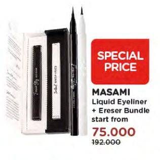 Promo Harga MASAMI Forever Stay Liquid Eyeliner + Instant Makeup Eraser  - Watsons