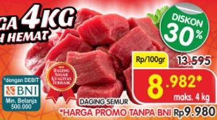 Promo Harga Daging Semur per 100 gr - Superindo