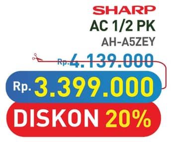 Promo Harga Sharp AH-A5ZEY | AC Standard 1/2PK  - Hypermart