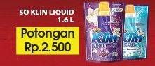 Promo Harga SO KLIN Liquid Detergent 1600 ml - Hypermart