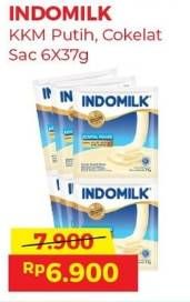 Promo Harga Indomilk Susu Kental Manis Cokelat, Plain per 6 sachet 37 gr - Alfamart