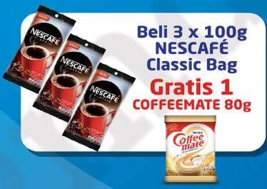 Promo Harga Nescafe Classic Coffee per 3 pouch 100 gr - Hypermart