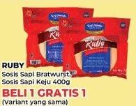 Promo Harga Ruby Sosis Sapi Bratwurst Keju, Original 400 gr - Yogya