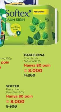 Promo Harga Softex Pantyliner Daun Sirih 20 pcs - Watsons