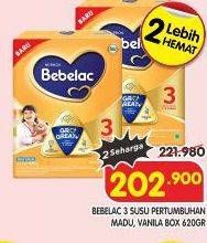 Promo Harga Bebelac 3 Gro Great Vanila, Madu 620 gr - Superindo