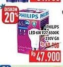 Promo Harga Philips LED Bulb My Care 6 Watt  - Hypermart