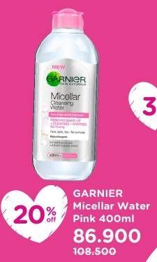 Promo Harga GARNIER Micellar Water Pink 400 ml - Watsons