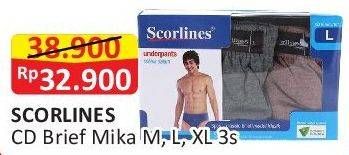 Promo Harga Scorlines Men's Underwear M, L, XL 3 pcs - Alfamart