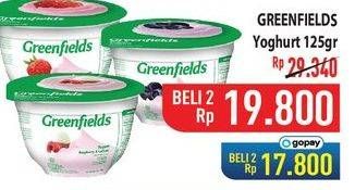 Promo Harga Greenfields Yogurt Blueberry, Strawberry, Raspberry Lychee 125 gr - Hypermart