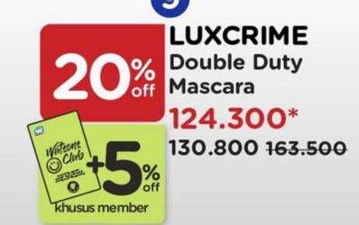 Promo Harga Luxcrime Double Duty Mascara 1 pcs - Watsons