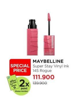 Maybelline Superstay Vinyl Ink  Diskon 20%, Harga Promo Rp111.900, Harga Normal Rp139.900, Khusus member 2x Point