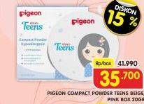 Promo Harga PIGEON Teens Compact Powder Beige, Pure White 14 gr - Superindo