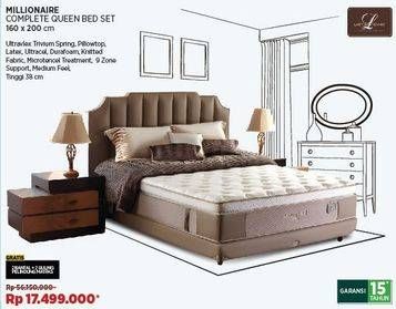 Promo Harga Lady Americana Millionaire Complete Queen Bed Set 160 X 200 Cm  - COURTS