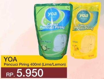 Promo Harga YOA Pencuci Piring Lemon, Lime 400 ml - Yogya