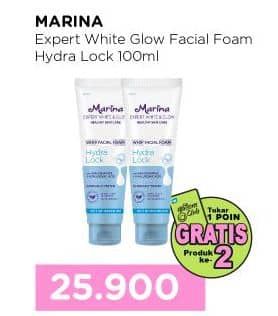 Promo Harga Marina Expert White & Glow Gel Facial Foam Hydra Lock 100 ml - Watsons