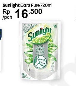 Promo Harga SUNLIGHT Pencuci Piring Extra Pure Ekstrak Aloe Vera Garam Mineral 720 ml - Carrefour