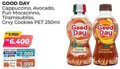 Promo Harga Good Day Coffee Drink Originale Cappucino, Avocado Delight, Funtastic Mocacinno, Tiramisu Bliss, Groovy Cookies 250 ml - Alfamart