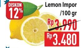 Promo Harga Lemon Import per 100 gr - Hypermart