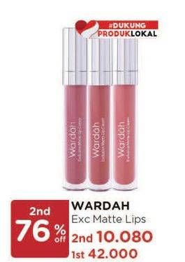 Promo Harga WARDAH Exclusive Matte Lip Cream All Variants 4 gr - Watsons