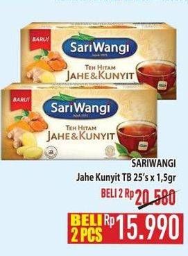 Promo Harga Sariwangi Teh Hitam Jahe & Kunyit 37 gr - Hypermart