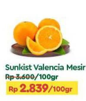 Promo Harga Jeruk Sunkist Valencia Mesir per 100 gr - TIP TOP