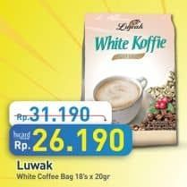 Promo Harga Luwak White Koffie Original per 18 sachet 20 gr - Hypermart