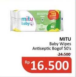 Promo Harga MITU Baby Wipes Antiseptic 50 sheet - Alfamidi