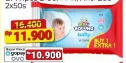 Promo Harga Kodomo Baby Wipes Classic Blue, Rice Milk Pink 50 pcs - Alfamart